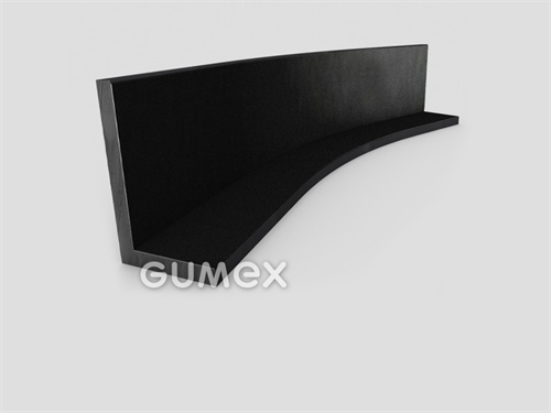 Profil gumový tvaru "L" so sametkou, 33x20/3mm, dĺžka 5000mm, 70°ShA, EPDM, -40°C/+100°C, čierny